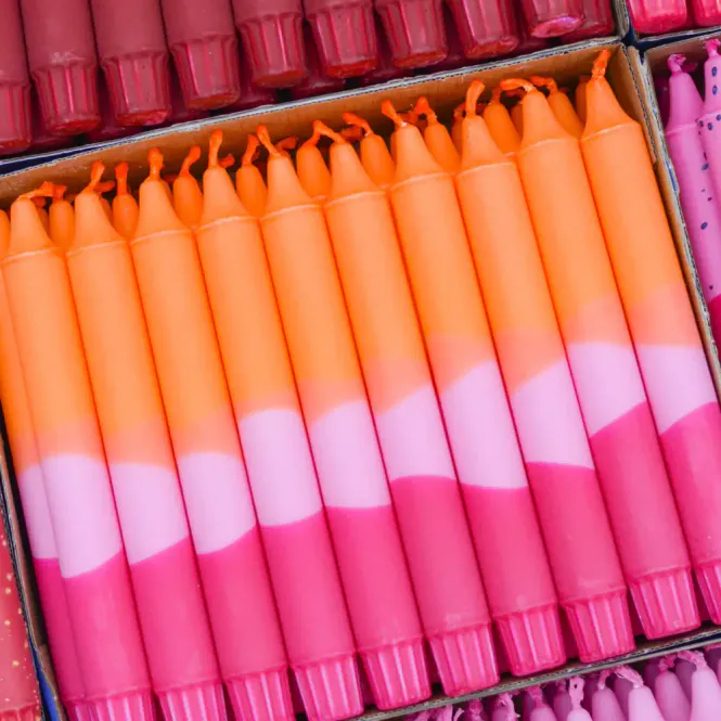 Hovedbilde Stearinlys - Fersken og rosa