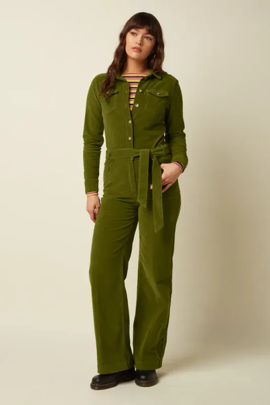 Mia Cord jumpsuit - Posey Green