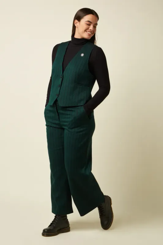  Federica Dale Chevron Bukse - Pine Green