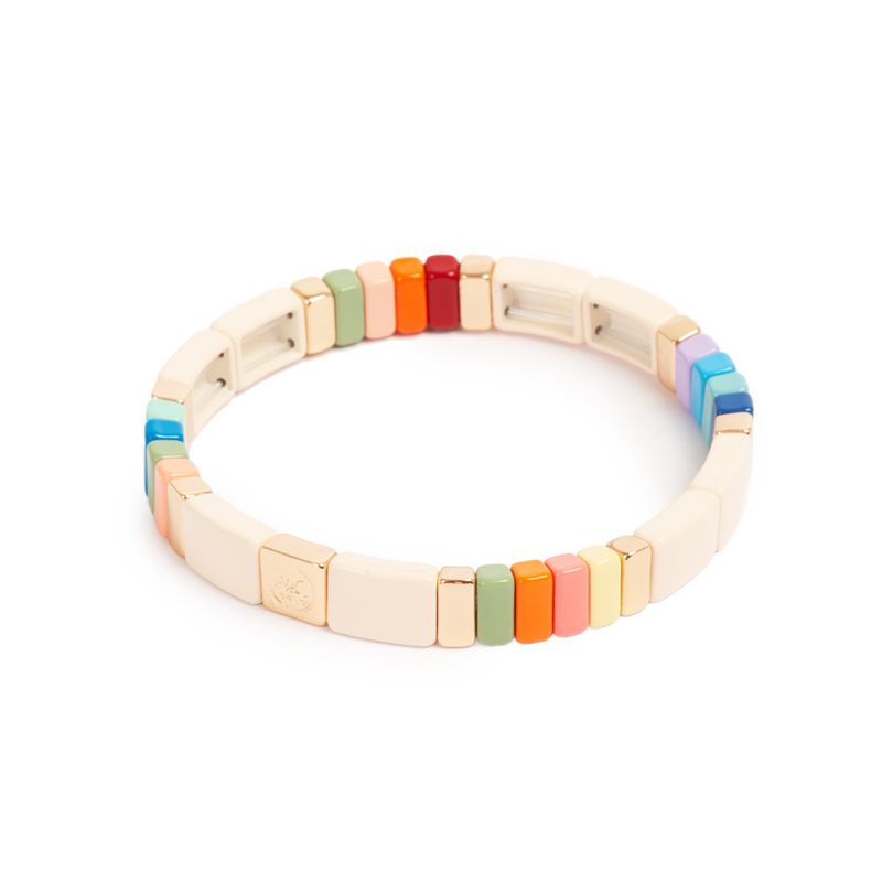 Armbånd - Emaljert White Rainbow 